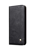 Kompatibel mit Samsung Galaxy J4 2018|J4 Plus/J415 Brieftasche Hülle Ultra dünn Light PU Leder Tasche Handyhülle Flip Wallet Ständer Schale Schutzhülle Purse Case (J4 Plus/J415, Schwarz)