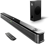 POWBUZZ Soundbar mit Kabellos Subwoofer 2.1 Kanal, 150W Soundbar für TV Gerät mit Bluetooth 5.0 Heimkino Soundbarsystem unterstützt Optisch, AUX, USB,Koaxiale, Black, Njord I