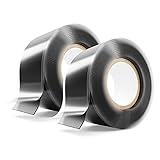 ABSINA selbstverschweißendes Isolierband 25 mm x 3 m - 2er Pack Silikonband schwarz für Wasser & Luft - Dichtungsband, Silikon Tape, Reparaturband, Elektro, Isoband Elektriker, Industrieb