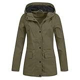 TWIOIOVE Leichte Regenjacke Damen Wasserdicht Atmungsaktiv Regenmantel Einfarbig Regenjacke Outdoor Übergröße Übergangsjacke Mit Kapuze Winddicht Softshell Jacke Teenager mädchen Outw