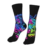YUMEBLTD Tiger Color Socks Novelty Sport Crew Socks for Men Women, siehe abbildung, O