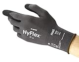 Ansell HyFlex 11-840 Arbeitshandschuhe, Vielseitig Einsetzbarer Abriebfester Industrie- und Mechanik-Handschuh, Grau/Schwarz, Größe 7 (1 paar)