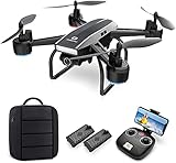 DEERC D50 Drohne mit Kamera für Erwachsene 2K Ultra HD FPV Live Video Einstellbar Weitwinkel RC Quadcopter mit Höhenhaltung, Headless Modus, Wegpunkte Funktionen, 2 Batterien und Rucksack