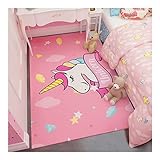 Duvets Teppich Kinder 3D-Vorleger Cartoon Moderne Wohnzimmer Schlafzimmer Hauptdekoration Pink Unicorn Teppichboden-Pad Kinderzimmer Anti-Rutsch-Spiel-Matte, Rosa, 120x180