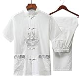 Tai Chi Kleidung Mann Tai Chi Kleidung Uniform Anzug Qigong Kampfkunst Flügel Chun Shaolin Kung Fu Shirt Trainingskleidung Bekleidung Bekleidung,White-170