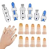 Homgaty 6 Stück Finger Schiene für Finger Steifigkeit und 10 Stück Kunststoff Fingerschutz Finger Unterstützung Stabilisator Fit alle Fing