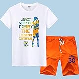 CZLSD T-Shirt NBA Trikot Set Golden State Warriors Stephen Curry # 30 Basketball Sport Herren Halbarm Trainingsbekleidung Kurzarm Memorial Sweatshirt Schwarz-2-M Jersey