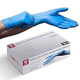 HARD Einweg-Handschuhe Nitril-Hybrid Größe M in Spenderbox, Puderfrei, Latexfrei, Einmalhandschuhe Untersuchungshandschuhe 100 Stück - B