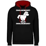 Shirtracer Einhorn Geschenk Unicorn - Fokoladenkekfe Einhorn - 4XL - Schwarz/Rot - Fokoladenkekfe - JH003 - Hoodie zweifarbig und Kapuzenpullover für Herren und D