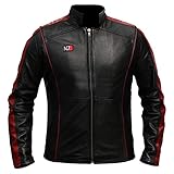 Mass Effect N7 Commander Shepard Jacke, stilvolles Herren-Kostüm, Motorrad-Outfit aus echtem Leder, schwarz, S