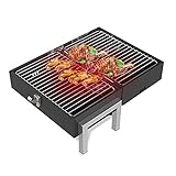 ROM Tragbarer Klappgrill, BBQ Grill, Holzkohlegrill, Outdoor Campinggrill, Picknickgrill, Gute Belüftung, für 3-5 Personen für Campinggarten, 45x29x37,3