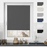 BondFree Verdunkelungsrollo Klemmfix Thermorollo ohne Bohren,Sonnenschutz& Hitzeschutz Rollos für Fenster und tür 60x130cm(BxH) Dunkelg