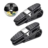 Cyleibe 2 Stück Brillenhalter für Auto, 180° Rotational Sonnenbrillenhalterung Auto, Sonnenbrillen Brillen Brillenständer mit Karten Clip