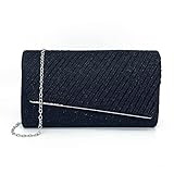 Glänzende Clutch-Geldbörsen für Damen, Abendtaschen und Cluthes, Klappe, Umschlag-Handtaschen, formelle Hochzeit, Party, Abschlussball, schwarz, M