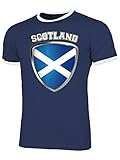 Schottland Scotland Fanshirt Fussball Fußball Trikot Look Jersey Herren Männer Ringer Tee t Shirt Tshirt t-Shirt Fan Fanartikel Outfit Bekleidung Oberteil Hemd Artik