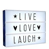 Monsterzeug LED Light Box, Leuchtkasten zum Selbstgestalten, 85 auswechselbare Buchstaben Zeichen, Batteriebetrieben, 22 x 29