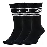 Nike Herren Everyday Essential Crew-Socken, 3er-Pack, Schwarz (cq0301-010)/Weiß, Larg