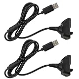 1.5m Controller Kabel Griff Ladegerät USB-Kabel 2-in-1 Griff Ladedraht Wiedergabe Charge Kit kompatibel mit Xbox 360 Controller Schwarz ohne Magneten 2 PC Perip