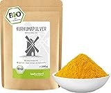 BIO Kurkuma Pulver gemahlen 1000 g / 1 kg | Kurkumapulver - Curcuma - Curcumin | 100% naturrein | Rohkostqualität | aus Indien von b