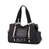 Reisetasche Groß Reise Duftsack Leinwand Weekender Tasche Große Tragen An der Schulter Duffle Bag für Frauen Mann Tägliche Gebrauch Geburtstagsgeschenk Business Reisetasche Damen (Color : Black)