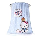 Hello Kitty niedliches Handtuch Cartoon Haar Handtuch Wrap Mikrofaser Badetuch Haushalt Kinder Handtuch saugfähig weich luxuriös Handtuch Set Rosa Blau 130 x 65