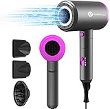 slopehill Professional Hair Dryer, Negative Ions Hair Blow Dryer Powerful 1800W Lightweight Bioceramic with 3 Heating, 2 Speed and Cool Button, Low Noise with Magnetic Concentrator and D