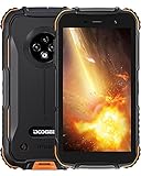 DOOGEE S35 Outdoor Handy ohne Vertrag 4G Dual SIM Outdoor Samrtphone Günstig, IP68, Android 10 Handy [2022] 5,0 Zoll, 4350mAh, 13MP Triple-Kamera, 2GB + 16GB (SD up to 256GB) GPS, Face ID(Orange)