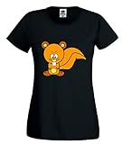 T-Shirt EICHHÖRNCHEN- Tier- WÜTEND- ORANGE- Cartoon- Zeichnung in Schwarz für Herren- D