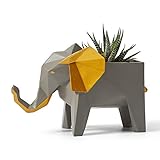 Amoy-Art Sukkulenten Blumentöpfe Kaktus Pflanze Elefant Skulptur Figur Tier Dekor für Haus Geburtstag Geschenk Resin 17cmL
