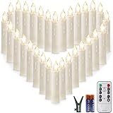 30 LED Kerzen Flammenlose mit Timer Fernbedienung,Starker Weihnachtskerzen Batteriebetriebene, Dimmbar Kerzenlichter Weihnachtskerzen für Weihnachtsbaum,Weihnachtsdeko,Hochzeit,Geburtstags,O