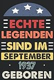 Echte Legenden Sind Im september 1937 Geboren: 84 Jahre geburtstag, Notizbuch / Gästebuch, 110 Seiten Glückwünsche, Geburtstagsgeschenk für Paar, Kind, Frau, M