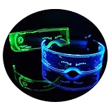 Niunion Leuchtende Visierbrille, Mutiple-Color LED Leuchtende Brille, Festival Coole LED Visierbrille Halloween Glühendes Glas für Party