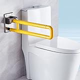 Wandstützgriff Stützhilfe WC Haltegriff Klappbar,Rutschfeste Klappgriff,Stützklappgriff Behindertengerecht ?Toiletten Stütz, Rostfreier Stahl Toiletten Haltegriffe (60cm/23.6in,B)