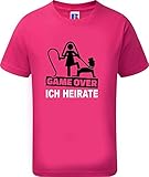 Junggesellenabschied T-Shirt | JGA Herren T-Shirt | Game Over |Sprücheshirt | Junggesellenabschied | Bräutigam | Team Bräutigam | Größe S-XXXL | Hochzeit (XL, Pink (Ich Heirate))