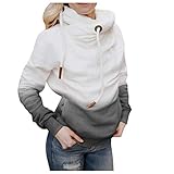 CHUNT Hoodie Sweatshirt Damen Langarm Pullover Tops Herbst Winter LäSsig Farbverlauf Kapuzenpullover Tasche Oberteile B