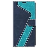 MOBESV Handyhülle für Samsung Galaxy A71 Hülle Leder, Samsung Galaxy A71 Klapphülle Handytasche Case für Samsung Galaxy A71 Handy Hüllen, Dunkelblau/Hellb