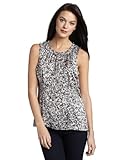 Anne Klein AK Damen Speckle Print Ärmellose Bluse, Schwarze Kombi,