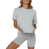 ZYYM Damen Pyjama Zwei Stück Nachtwäsche Tie Dye Print Top Hosen Zweiteilige Loungewear Sleepwear mit Taschen Damen Pyjamas Casual Pyjamas Zweiteiliger Pyjama Spitzen Nachtwäsche Einfarbig Sleepw
