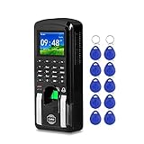 yaohuishanghang Anwesenheit Fingerabdruck-Zugriffskontrolle TCP/IP biometrisches Zeiterfassungssystem Maschine Mitarbeiter Sign-in Recorder 2,4 Zoll Handel (Color : Black)