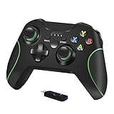 AUFGLO Wireless Controller for Xbox One, PC Gamepad with 2.4G Wireless Adapter, Built-in Dual Vibration, Compatible with Xbox One/One S/One X/One Elite/PS3 Host/Windows 10 (Black)