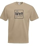 The Big Bang Theory inspiriertes T-Shirt „WTF“ Grafik Design Qualität Herren Unisex Gr. L, khak