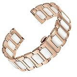 Autulet 18mm Herren Edelstahl Uhrenarmband Herren Weiß