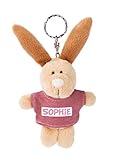 NICI 44661 Schlüsselanhänger Hase mit T-Shirt Sophie 10cm, beig