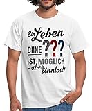 Spreadshirt Die DREI Fragezeichen Spruch Männer T-Shirt, 4XL, Weiß