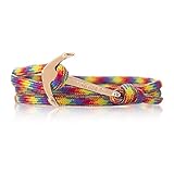Vikings Anker Armband Nylon NEW Modeschmuck Maritim Unisex, Ankerfarbe: Gold (Rainbow)