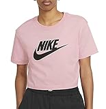 Nike Damen Essntl Icon Futur T-Shirt, Pink Glaze/Black, S