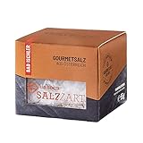 BAD ISCHLER SALZZART. HANDGESCHÖPFT. unjodiert 55g im Glas I Gourmetsalz zum Finishen pikanter und süßer Speisen I zarte Salzflocken aus natürlicher Natursole I erlesenes Pyramidensalz als Geschenk