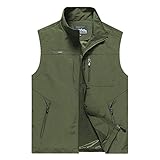 FEOYA Jagdweste Herren Outdoor-Weste Ranger Weste Softshell Weste Sport Weste für Jagd Angeln Camping Hundesport Weste Fishing Gilet-Grün-2XL