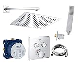 vanvilla Duschset mit Unterputz Armatur Grohe SmartControl Thermostat und vanvilla Regenduschkopf eckig, Dusch-SET G02 p