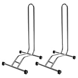 2 x WELLGRO® Fahrradständer - Stahl, sicherer Stand - Farbe silb